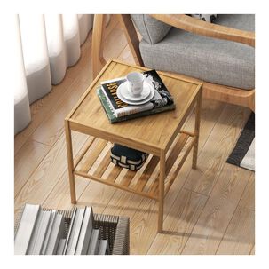 Mesa Auxiliar De Bambú 2 Niveles