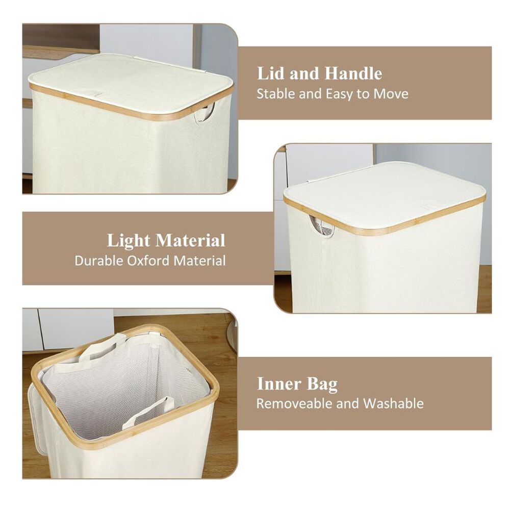 Cesta De Ropa Con Tapa 60cm Para Lavanderia image number 3.0