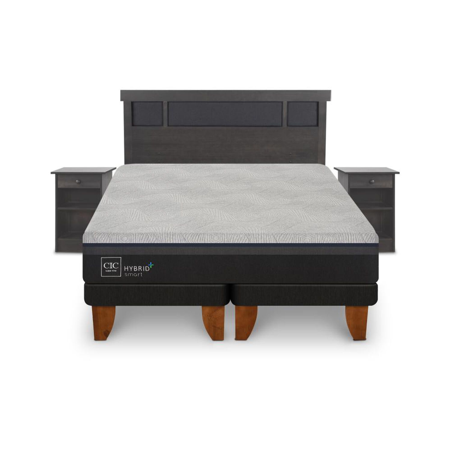 Cama Europea Cic Hybrid Plus / King / Base Dividida + Set De Maderas image number 0.0