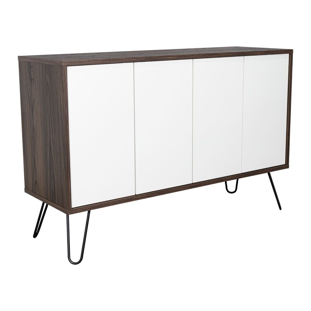 Arrimo Con 4 Puertas Y 4 Repisas Fm-001b Blanco Y Café Oscuro image number 0.0
