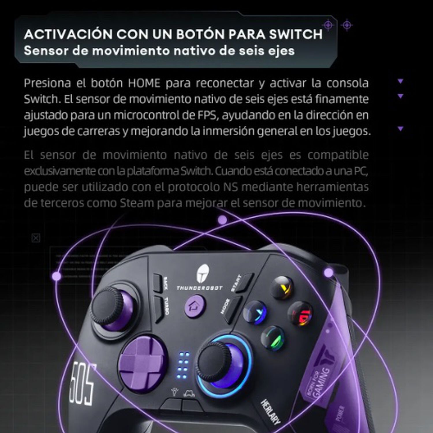 Control Gamer Thunderobo Blanco image number 6.0