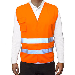 Chaleco Reflectivo Naranjo 2 Cintas Certificado Clase Ii En20471