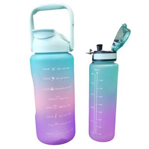 Set 2 Botellas Deportivas 2000ml Y 900ml Doble Boquilla