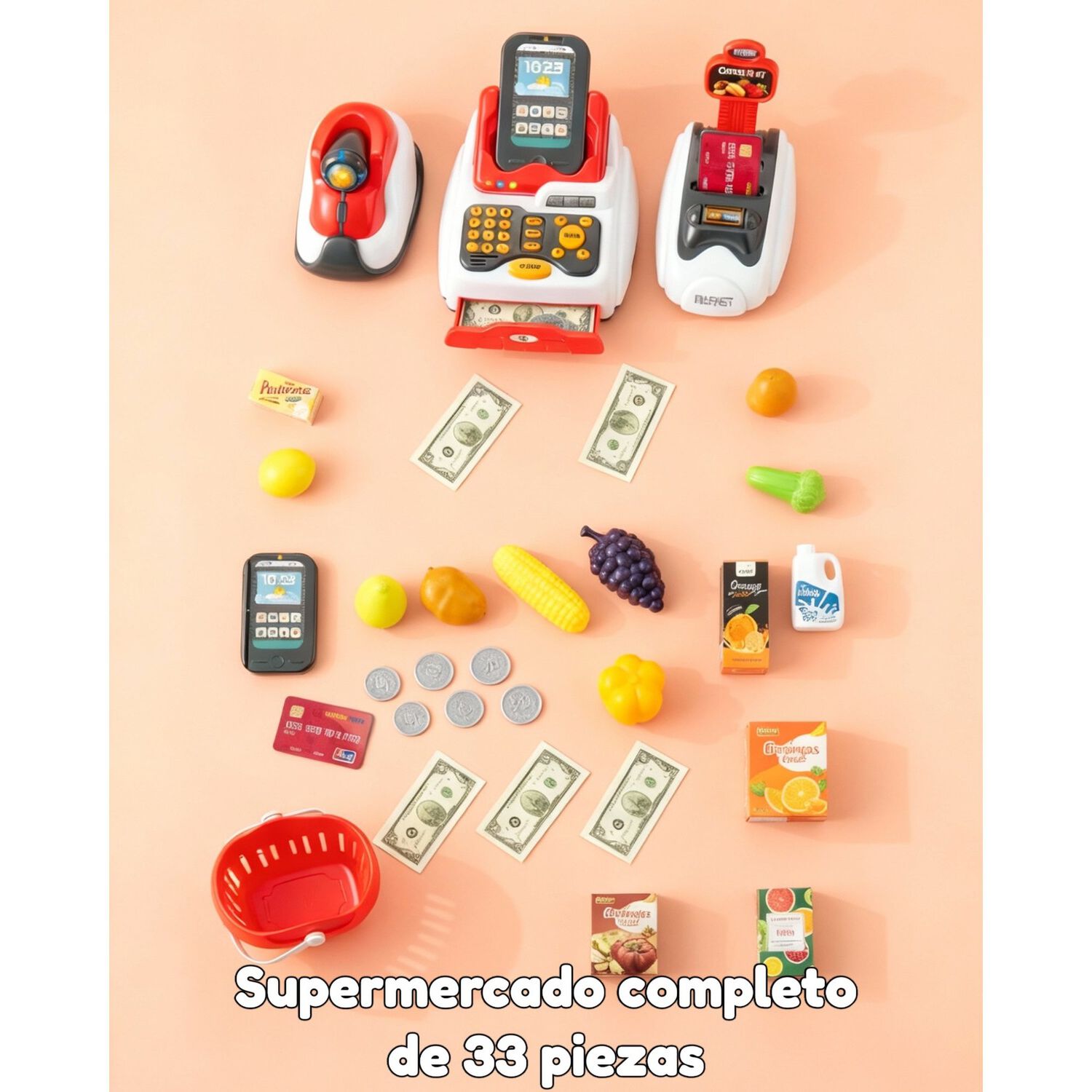 Juguete Infantil De Caja Registradora Para Ni&ntilde;os 3 En 1 image number 1.0