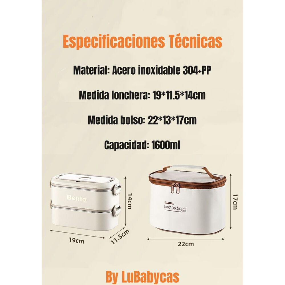 Lonchera Fiambrera Calentadora M&aacute;s Bolso T&eacute;rmico Lubabycas image number 7.0