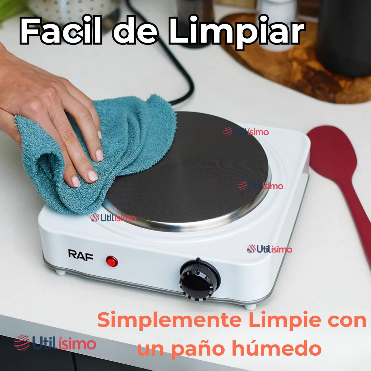Cocina El&eacute;ctrica Port&aacute;til 1 Plato 1000w De Potencia Blanco image number 7.0