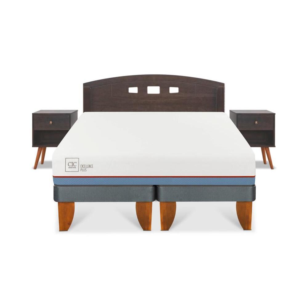 Cama Europea Cic Excellence Plus / 2 Plazas / Base Dividida + Set De Maderas image number 0.0