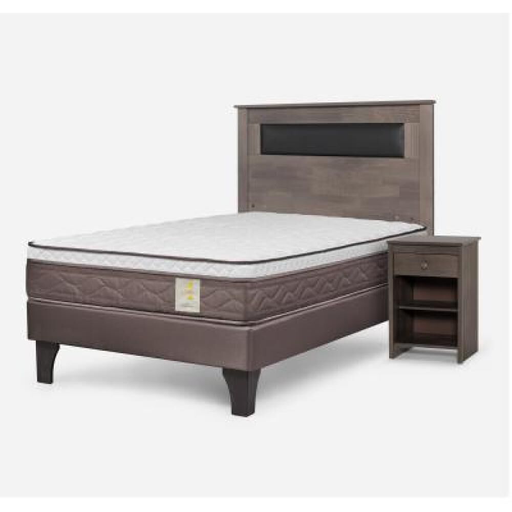 Cama Europea Rosen New Style 4 Plus / 1 Plaza / Base Normal  + Set Maderas Ferrara Gris image number 7.0