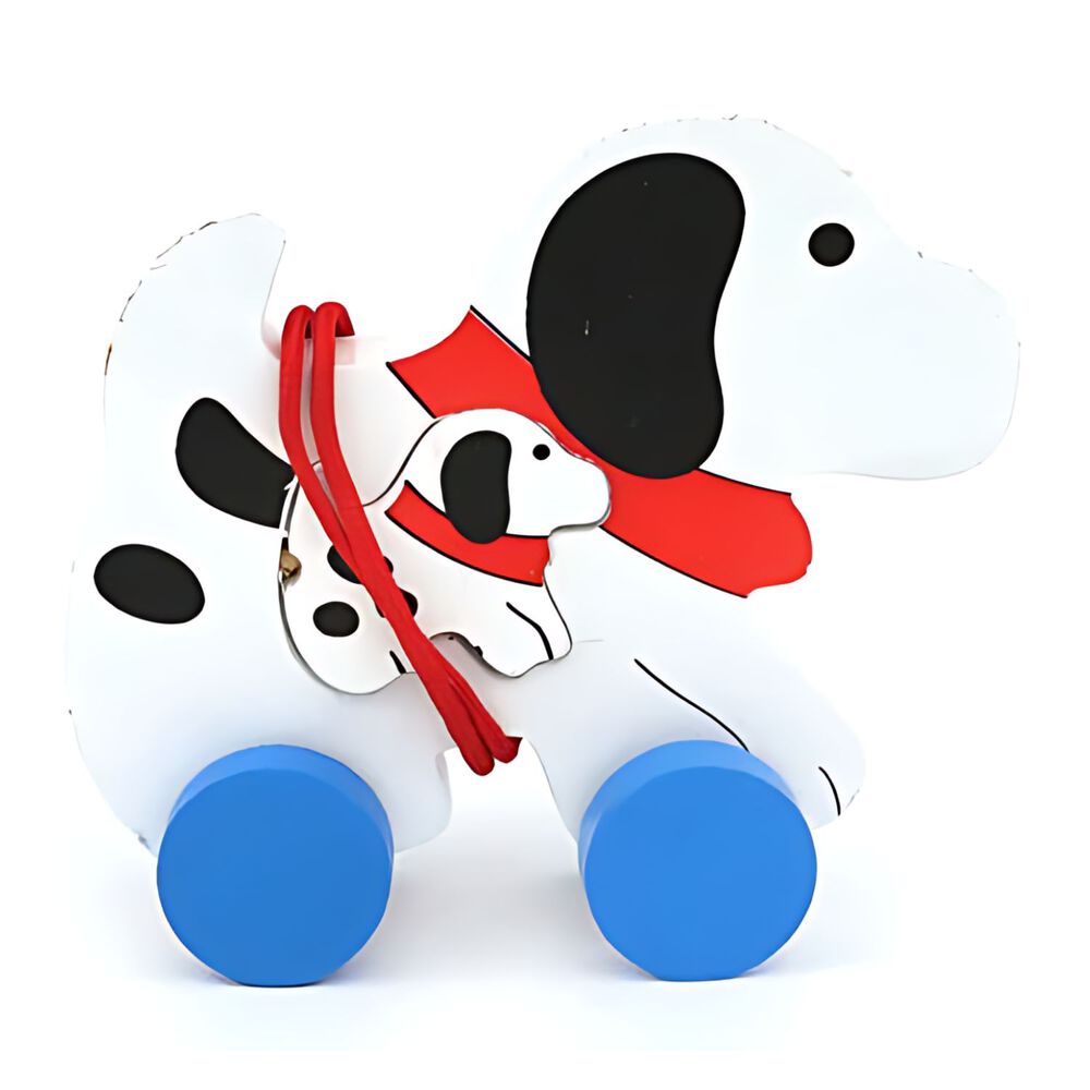 Juguete De Madera De Arrastre En Forma De Perro 8x6 Cm image number 1.0