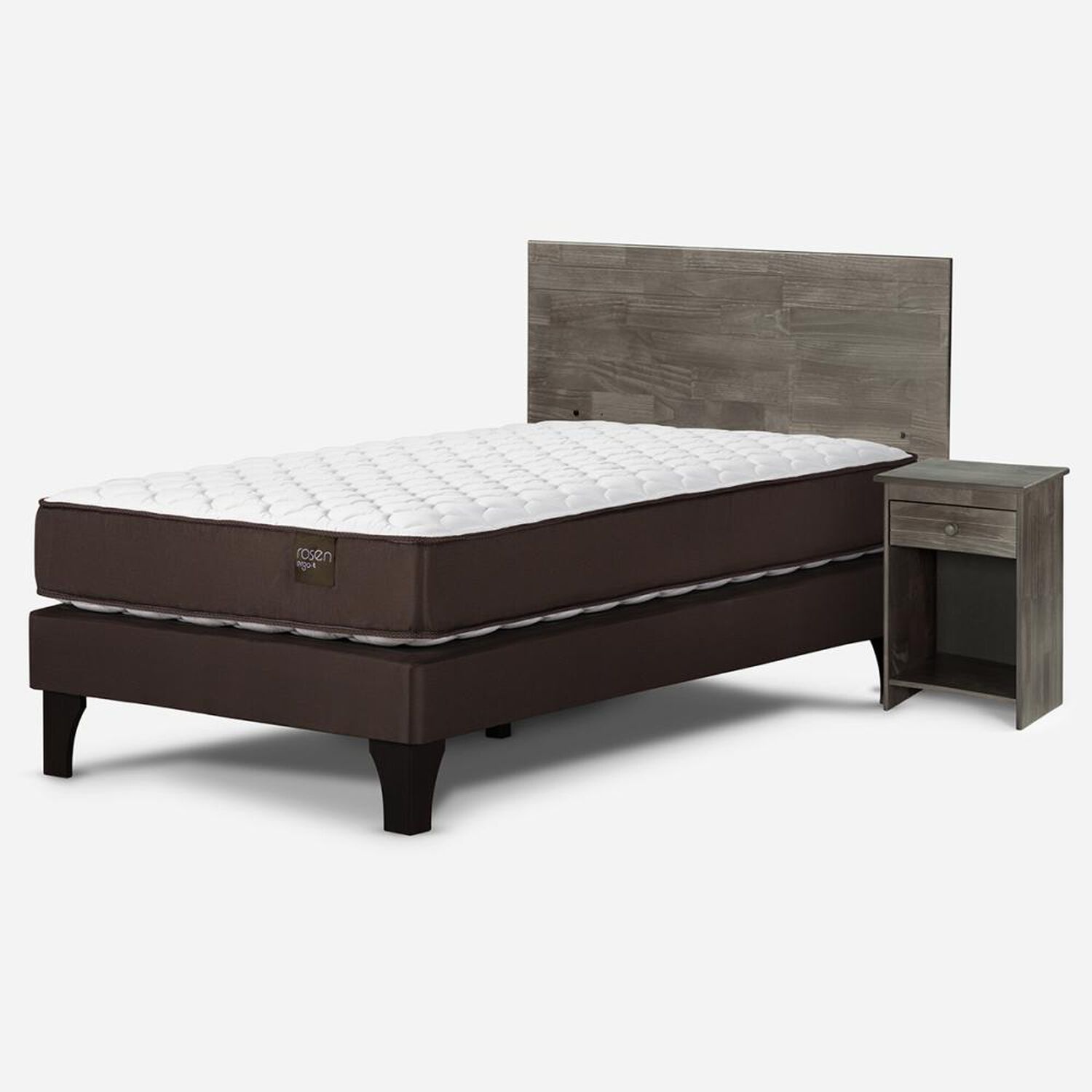 Cama Europea Rosen Ergo T / 1 Plaza / Base Normal + Set De Maderas Tabor Grafito image number 0.0