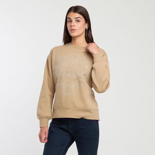 Polerón Estampado Regular Cuello Redondo Mujer Rolly Go