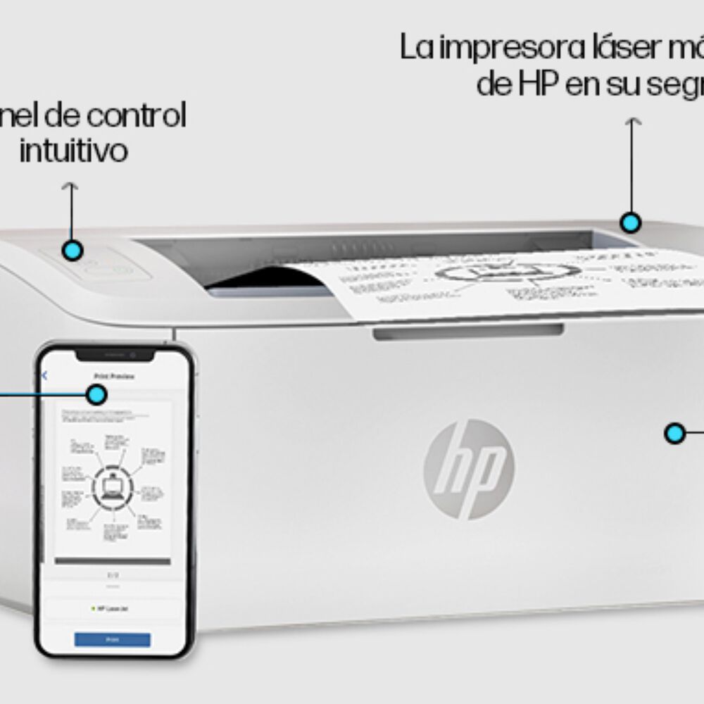 Impresora Hp Laserjet M111w Usb Wifi Bt Monocrom&aacute;tica image number 2.0