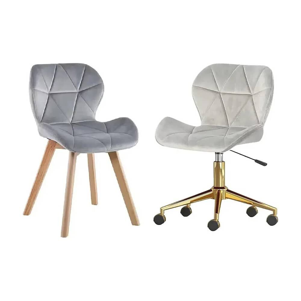 Pack De Sillas Mariposa Para Manicurista Velvet Gris image number 0.0