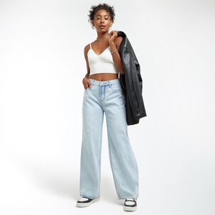 Jeans Roturas Tiro Medio Relax Mujer Rolly Go