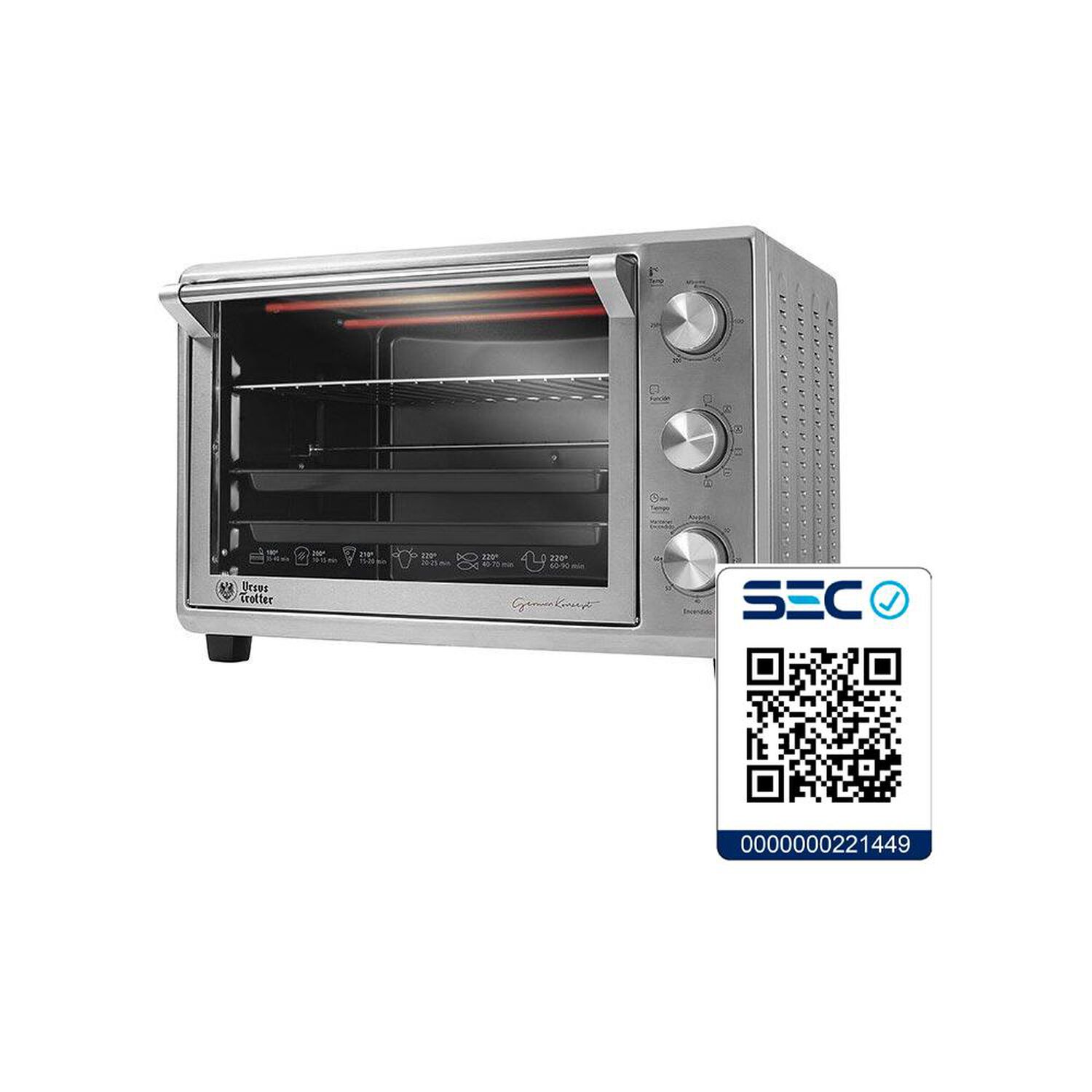 Horno El&eacute;ctrico Ursus Trotter BACKOFEN38 / 38 Litros / 1800W image number 1.0