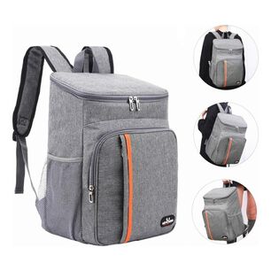 Mochila T&eacute;rmica Grande 18l Gris Almuerzo Picnic Exterior