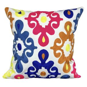 Funda Bordada Para Cojin 45x45cm Cierre Oculto Algodon