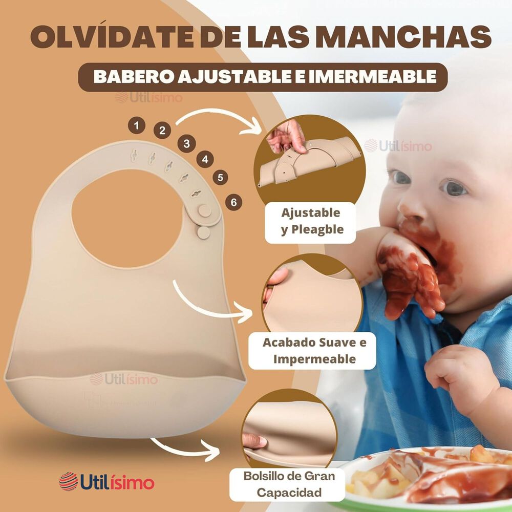 Set Alimentación Silicona Bebé 5 Piezas Dinosaurio Libre Bpa Color Lila image number 6.0