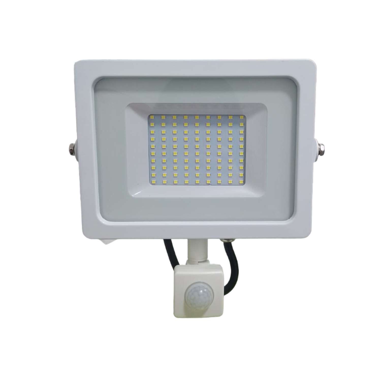 Foco Proyector Luz Blanca 6000k Marco Blanco Sensor De Movimiento 30w - Globaltronics image number 0.0