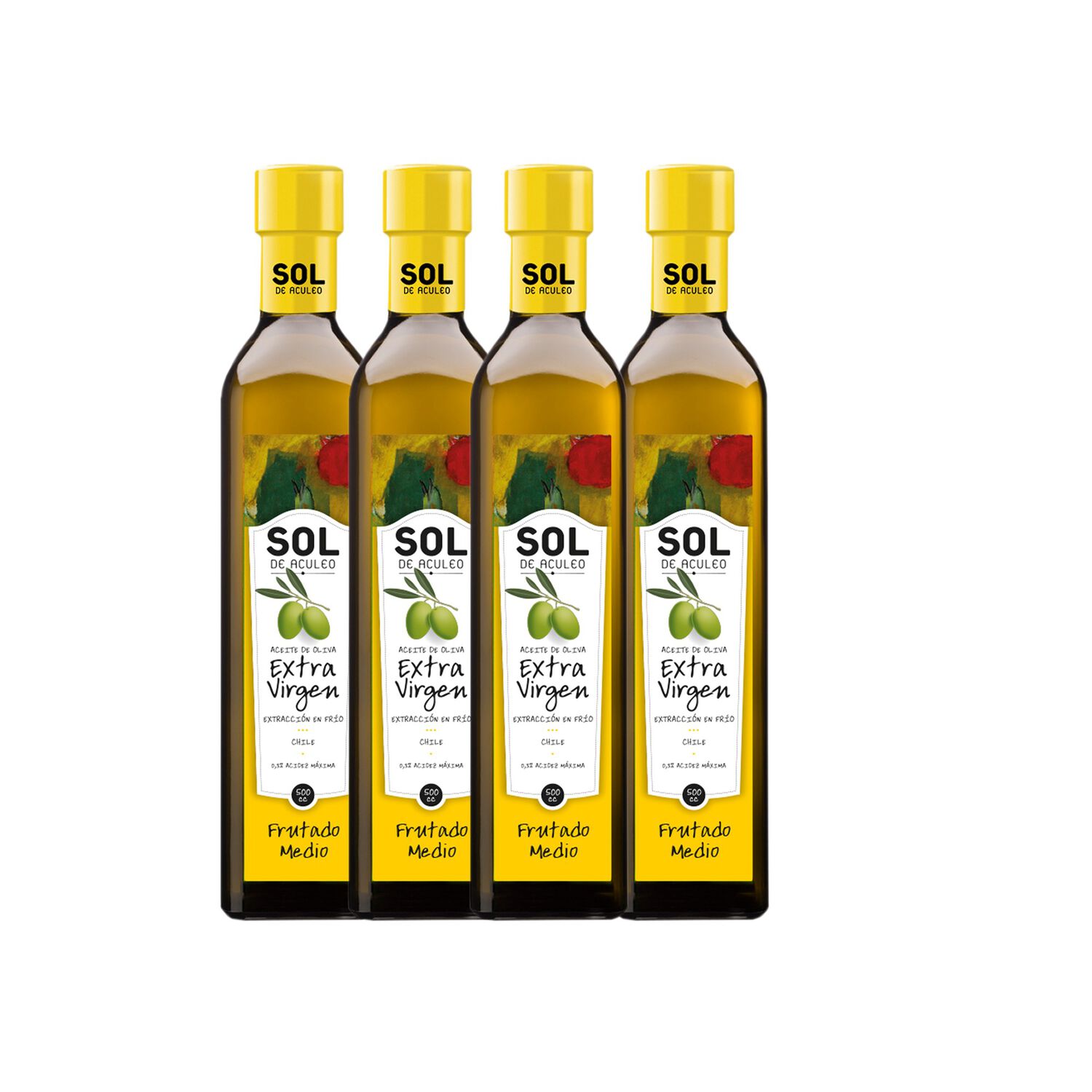 Aceite De Oliva Evirgen Sol De Aculeo Frutado Medio 4x500ml image number 0.0