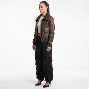 Chaqueta Ecocuero Bomber Mujer Phoebe