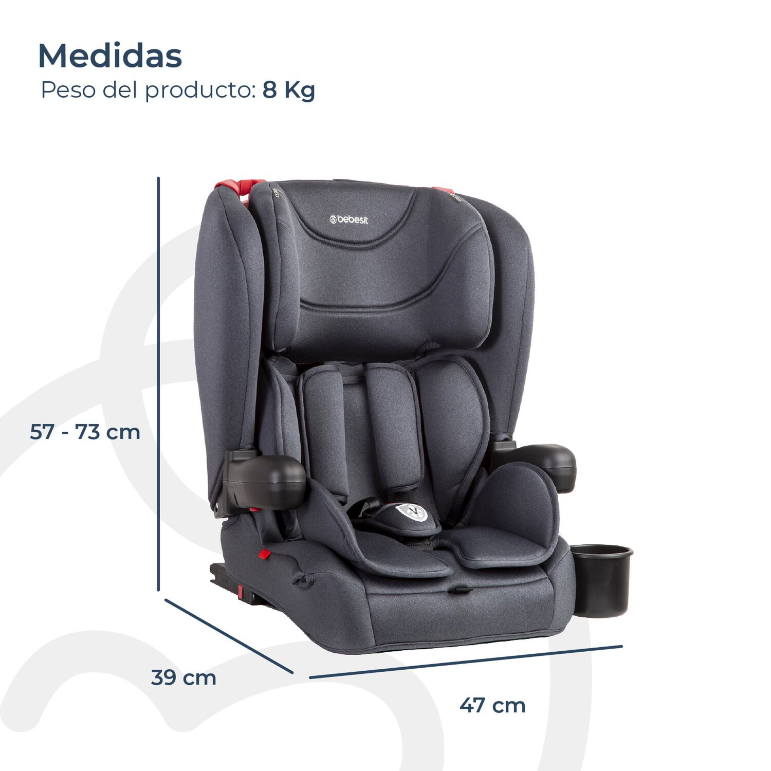 Silla De Auto Butaca Smartfix Negro Bebesit image number 8.0