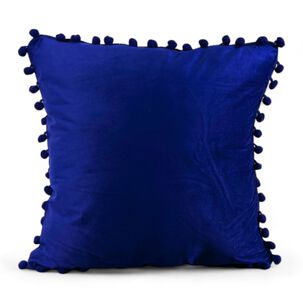 Set De 4 Fundas De Terciopelo Con Pompones Medida 45cm X 45cm Cierre Oculto Ftp-16