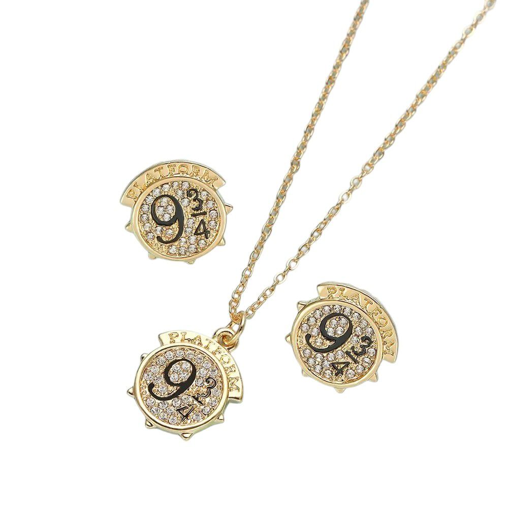 Set Collar + Aros Plataforma 9 3/4 Gold Harry Potter image number 4.0