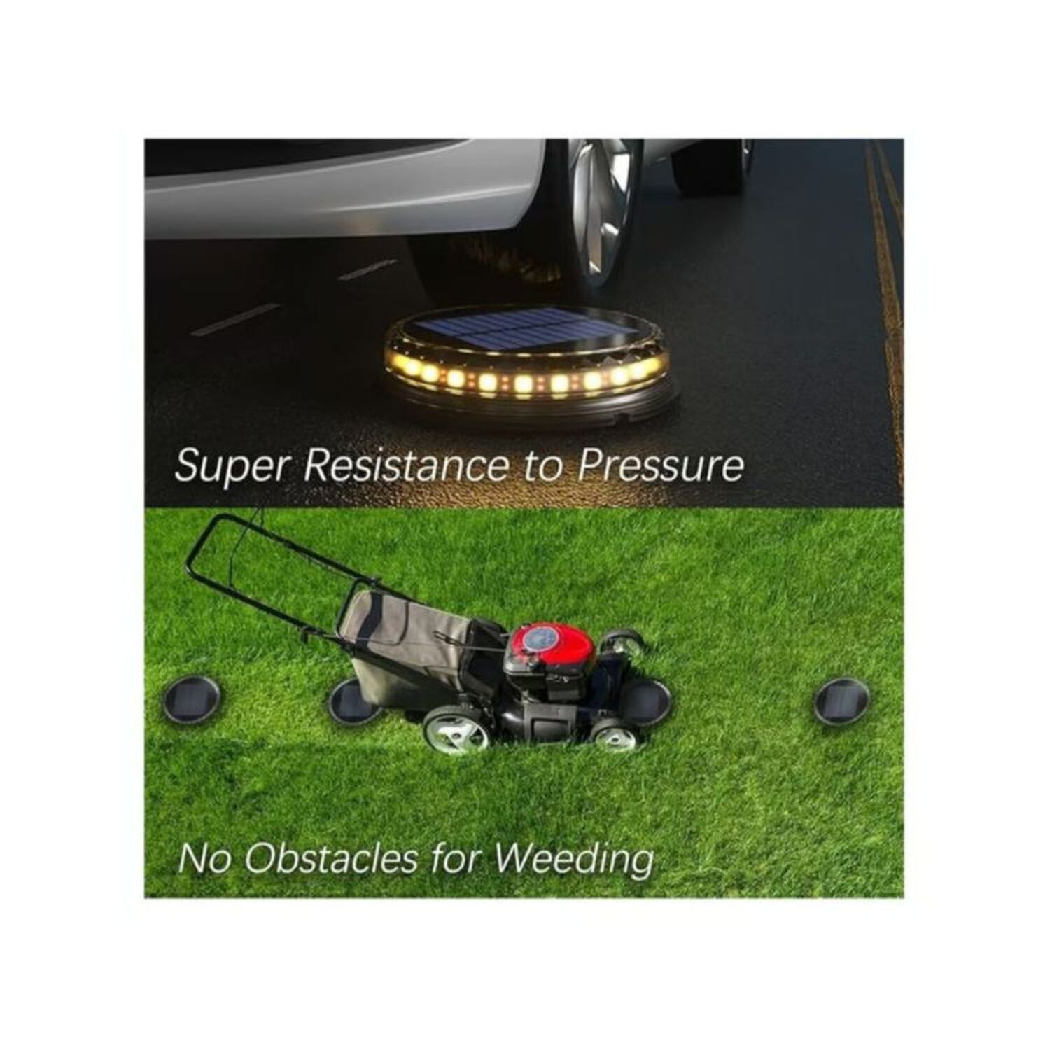 Pack 2 Lampara Disco Solar Impermeable Estaca Jardin Luz Calida image number 2.0