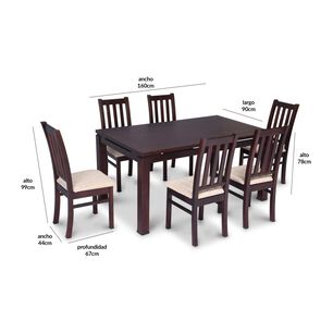 Juego De Comedor Cic &Ntilde;uble / 6 Sillas