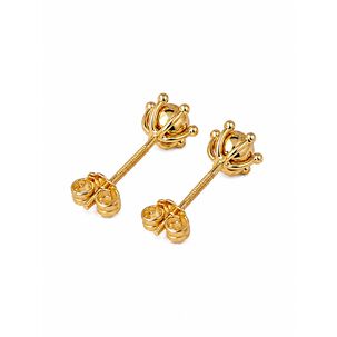 Aros Bolita Pistilo 7mm No4 Oro 18k 2gr Regalo Mujer Dorado