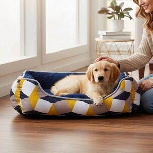 Cama Para Mascotas Espuma - Talla M (tricolor Amarillo)