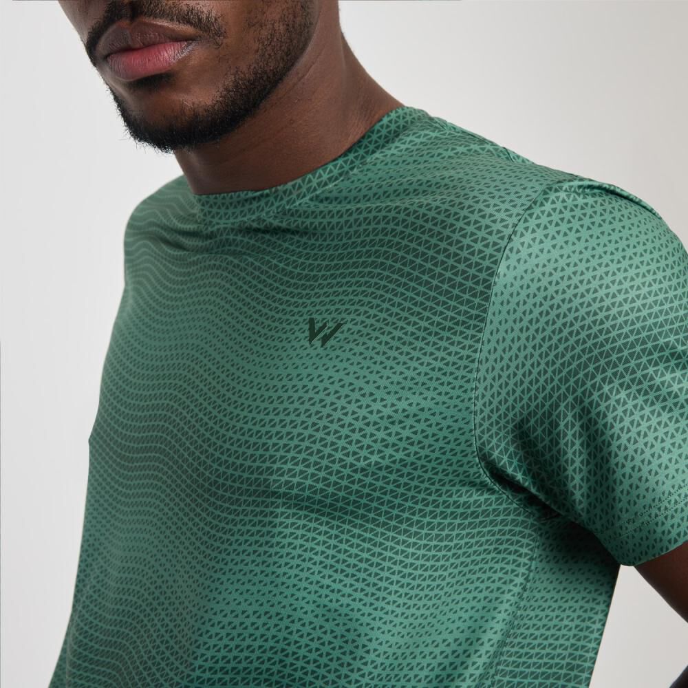 Polera Deportiva Lisa Slim Manga Corta Cuello Redondo Hombre Wetland image number 4.0
