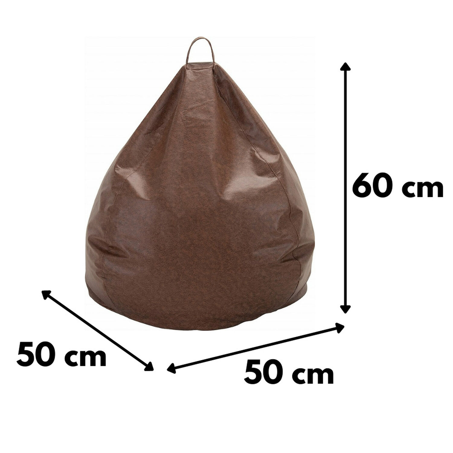 Pouf Pera Infantil Caf&eacute; Eco Cuero 60x50x50 Cm M&aacute;xima Design image number 1.0