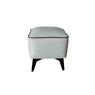 Taburete Reposapi&eacute;s Otomano Cuadrado Eco Cuero Gris