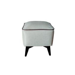 Taburete Reposapi&eacute;s Otomano Cuadrado Eco Cuero Gris