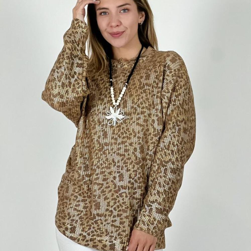 Sweater De Hilo Estampado Print Con Brillos image number 9.0