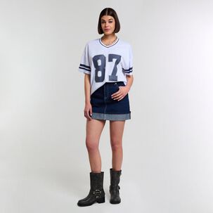 Falda Mini Con Basta Tiro Medio Skinny Mujer Rolly Go