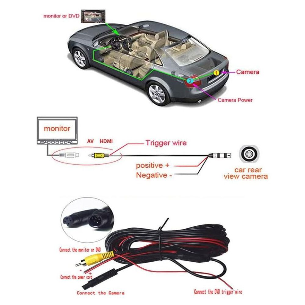 C&aacute;mara De Retroceso Auto Impermeable Universal Con Sensor image number 4.0