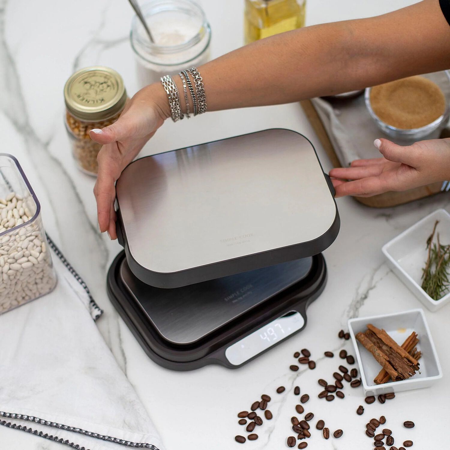 Balanza Digital Simplecook 2 Escalas Amberes image number 2.0