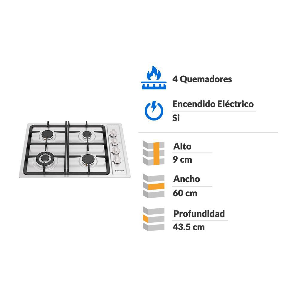 Encimera A Gas Fensa FCE 4.3HF T / 4 Quemadores image number 1.0