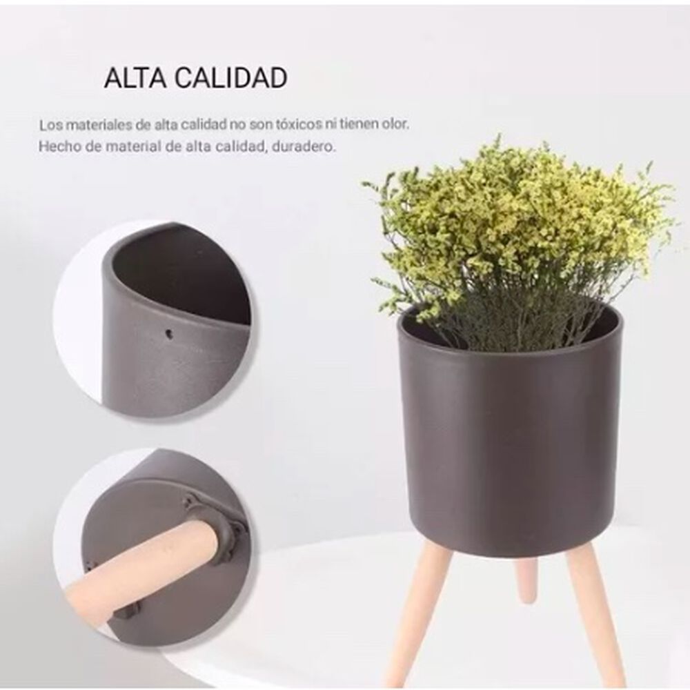 Set 3 Floreros Decorativos Metálicos Pedestal Maceteros image number 3.0