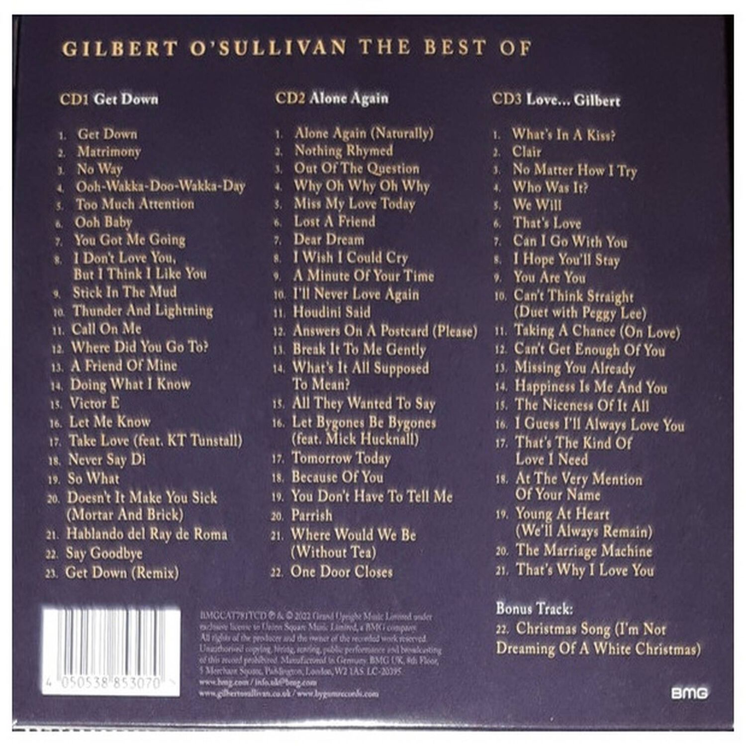 Gilbert Osullivan - Best Of (3cd) | Cd image number 0.0