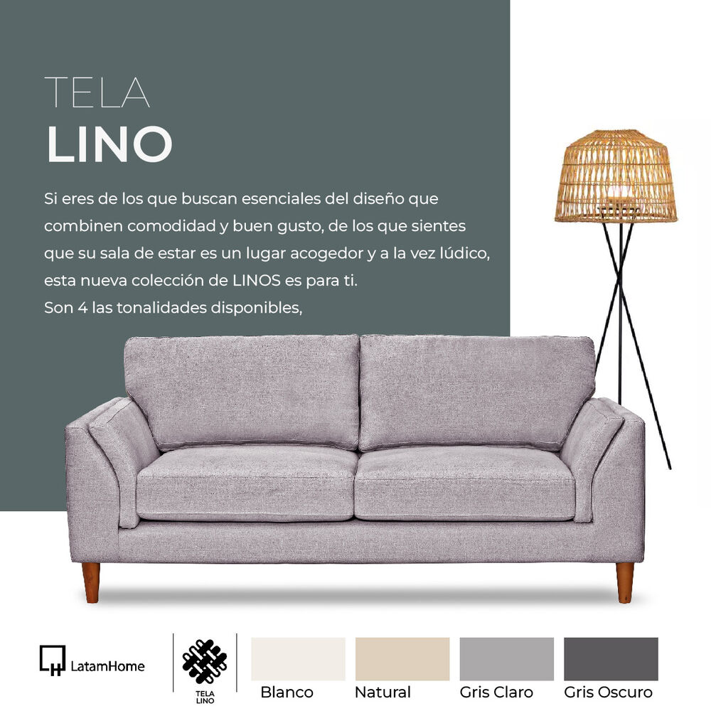 Sofa Florencia 2 Cuerpos Lino Natural image number 4.0