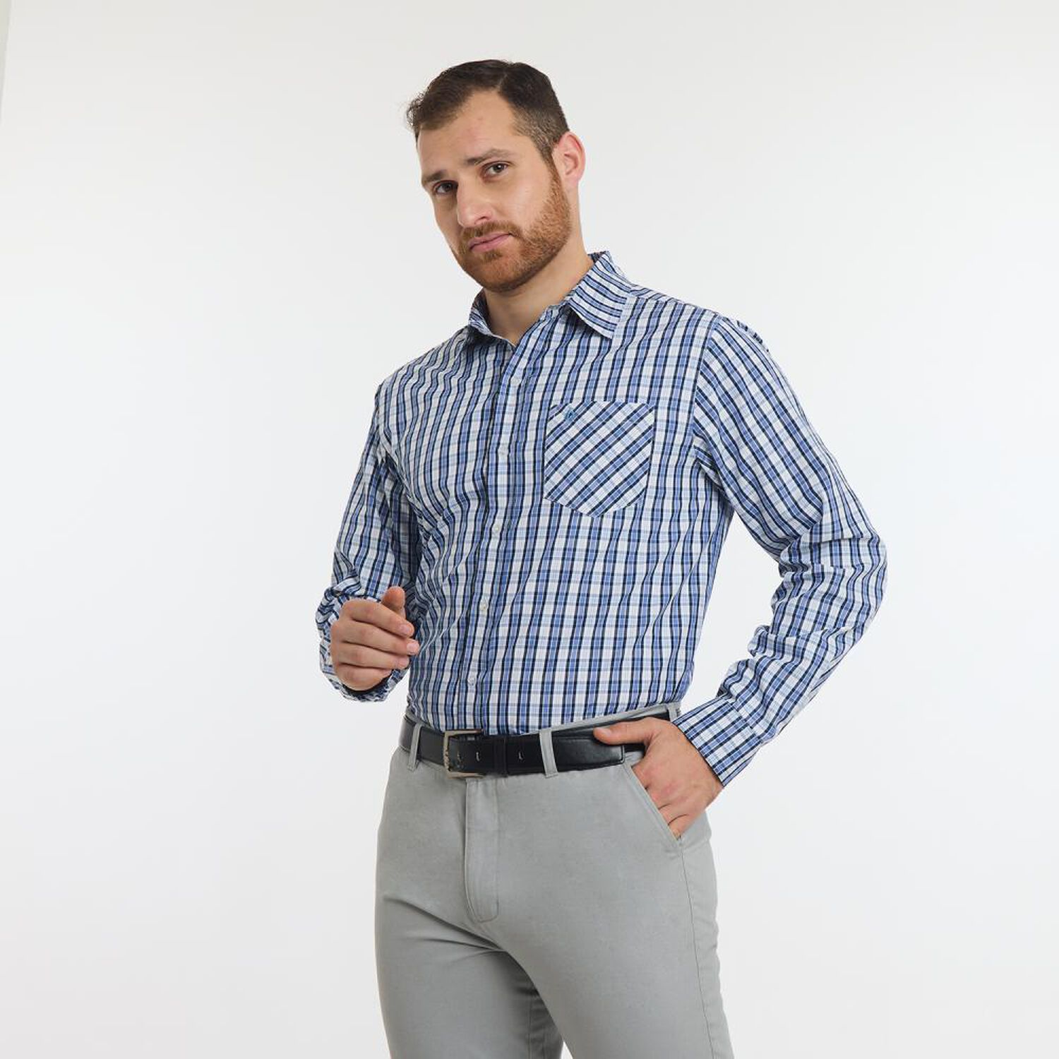 Camisa Cuadrille Manga Larga Hombre Herald image number 2.0