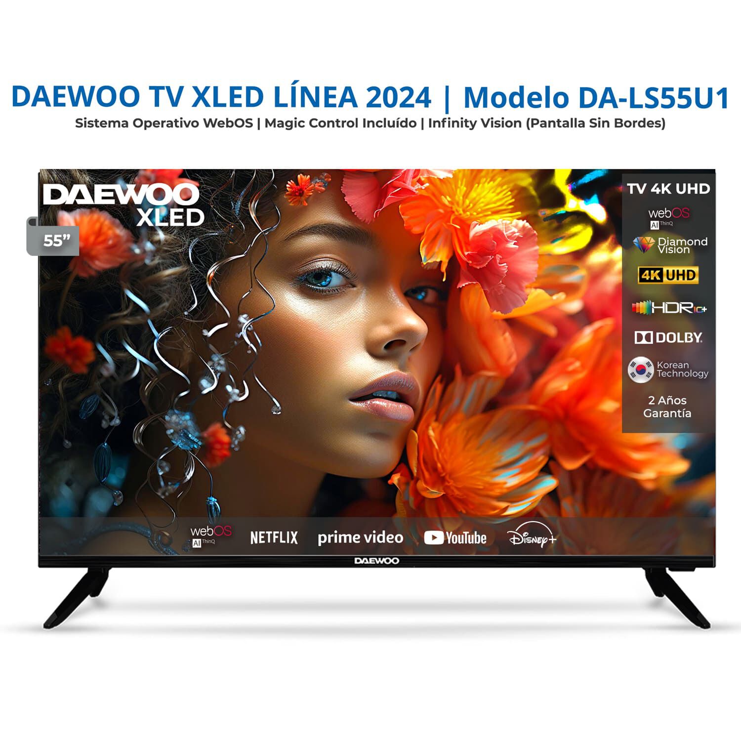 Smart Tv Daewoo Xled 55&Prime; 4k Uhd Webos Dolby Audio Con Magic Control | Da-ls55u1 image number 1.0