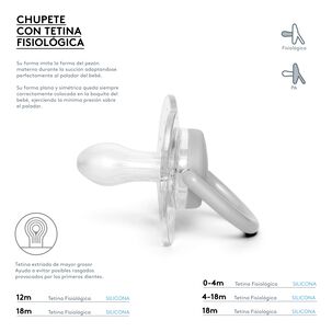 Chupete Premium Fisiologico Silicona +18m Azul