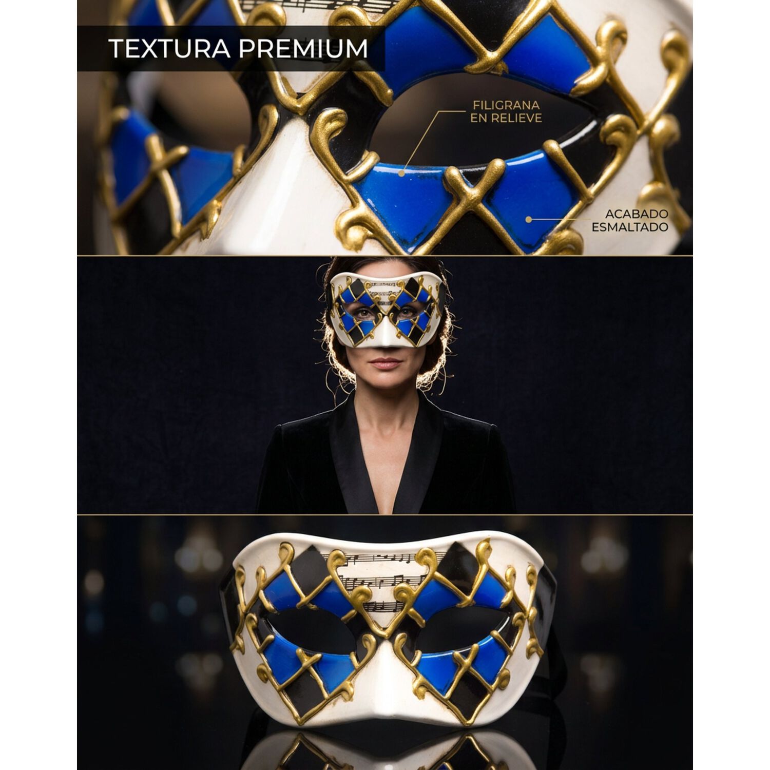 M&aacute;scara Veneciana Sexy Arlequ&iacute;n Para Fiesta Mascarada Unisex image number 19.0