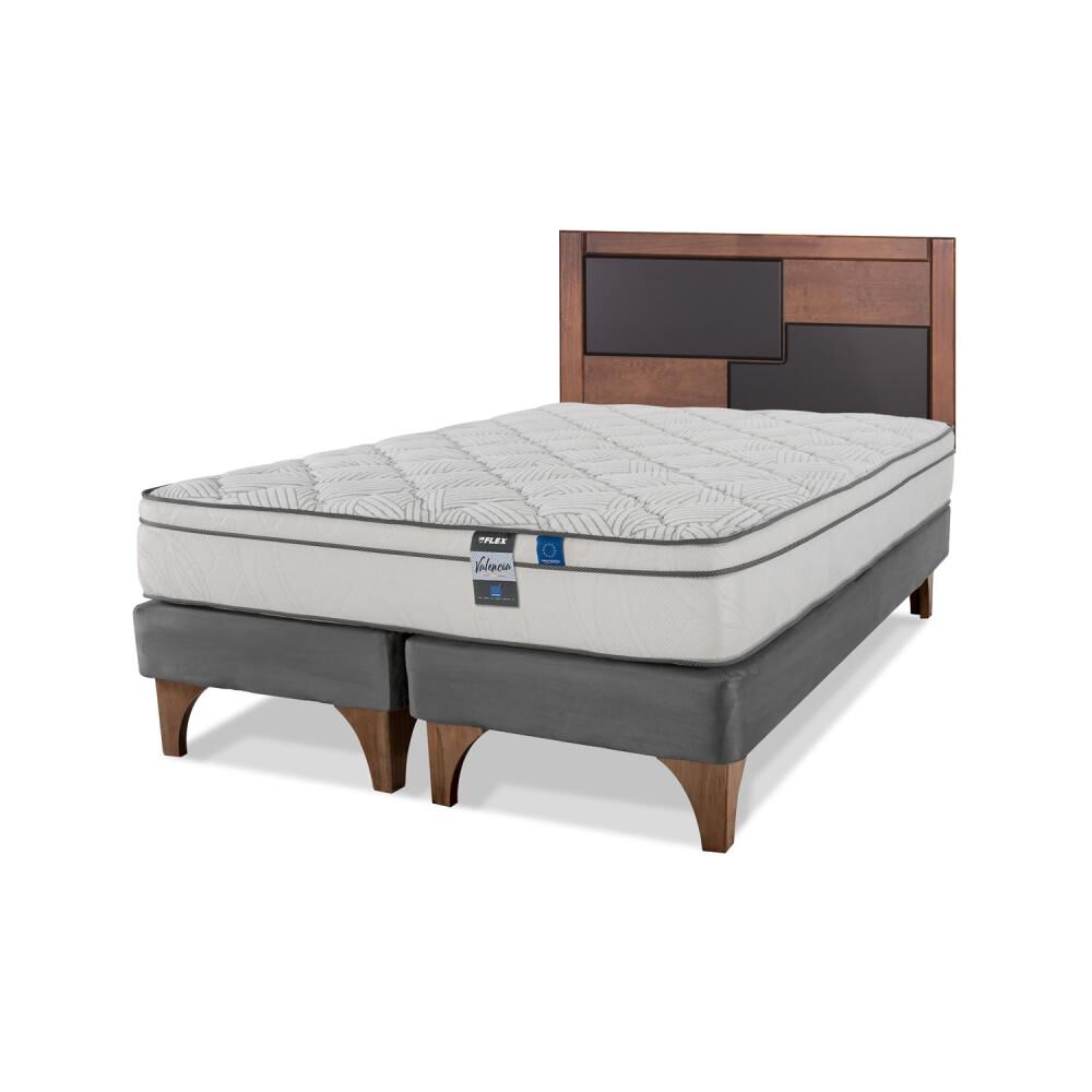 Cama Europea Flex Valencia / 2 Plazas / Base Dividida + Respaldo image number 1.0