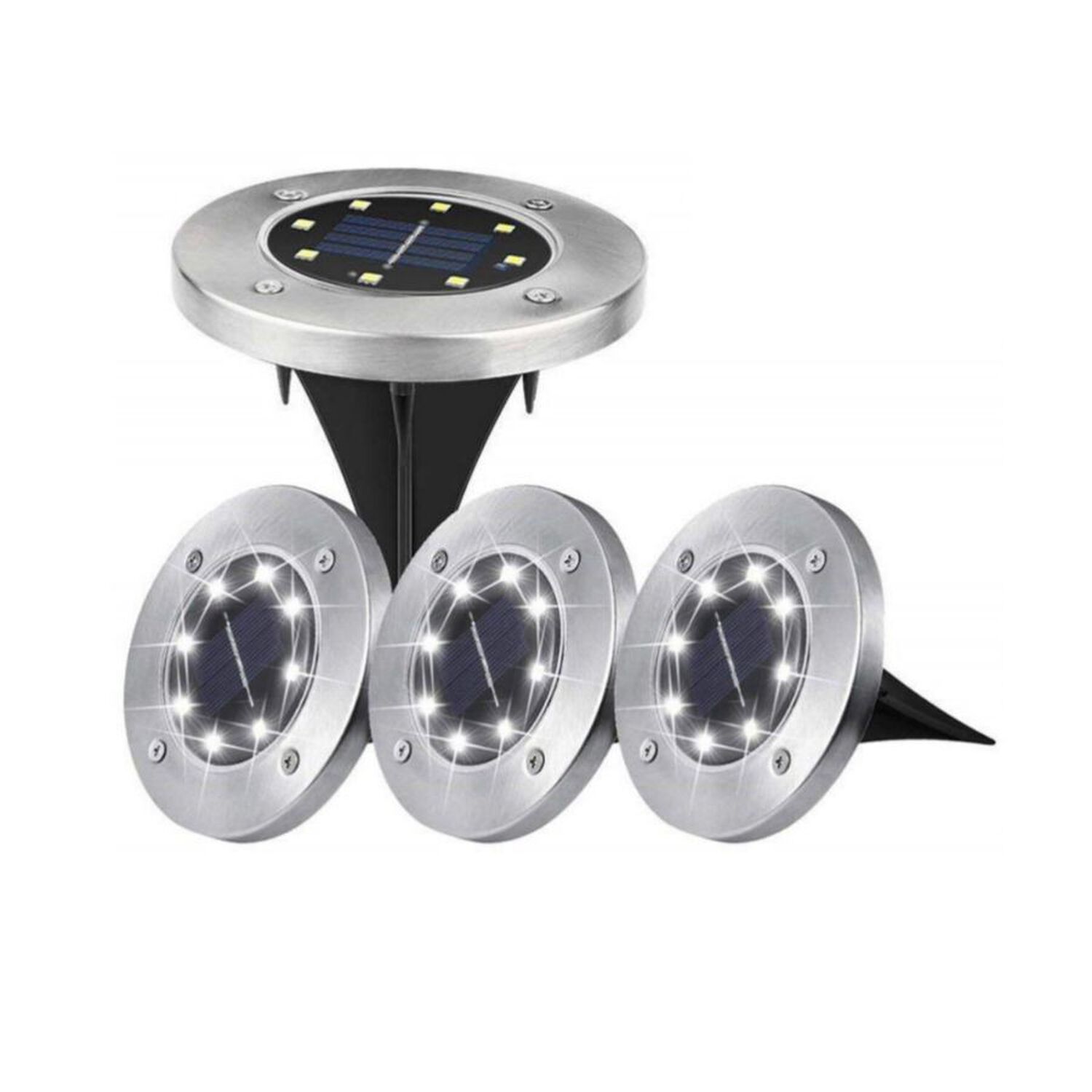 Pack 4 Focos Luces Jard&iacute;n Solares Led Para Exteriores Estacas image number 0.0
